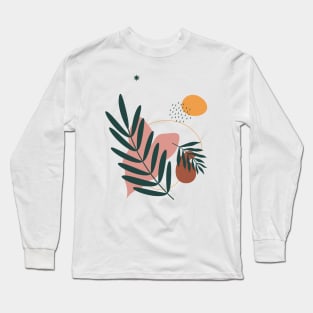 Palm Leaf - Modern Abstract Art Long Sleeve T-Shirt